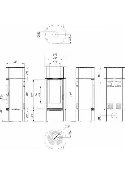 Стальная печь Home ORBIS EXTENTO F Коричневый Defro (370384785)