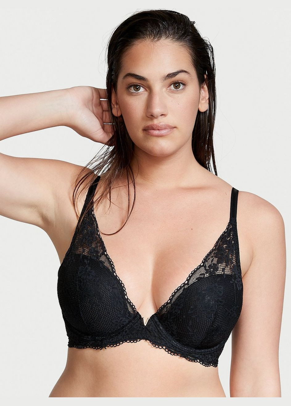 Чёрный бюстгальтер с глубокой подкладкой love cloud Victoria's Secret