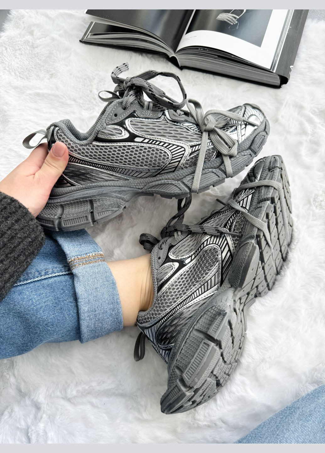 Кроссовки женские и мужские Balenciaga 3XL Grey | Баленсиага 3ХЛ серые No Brand серые демисезоны (341264131)