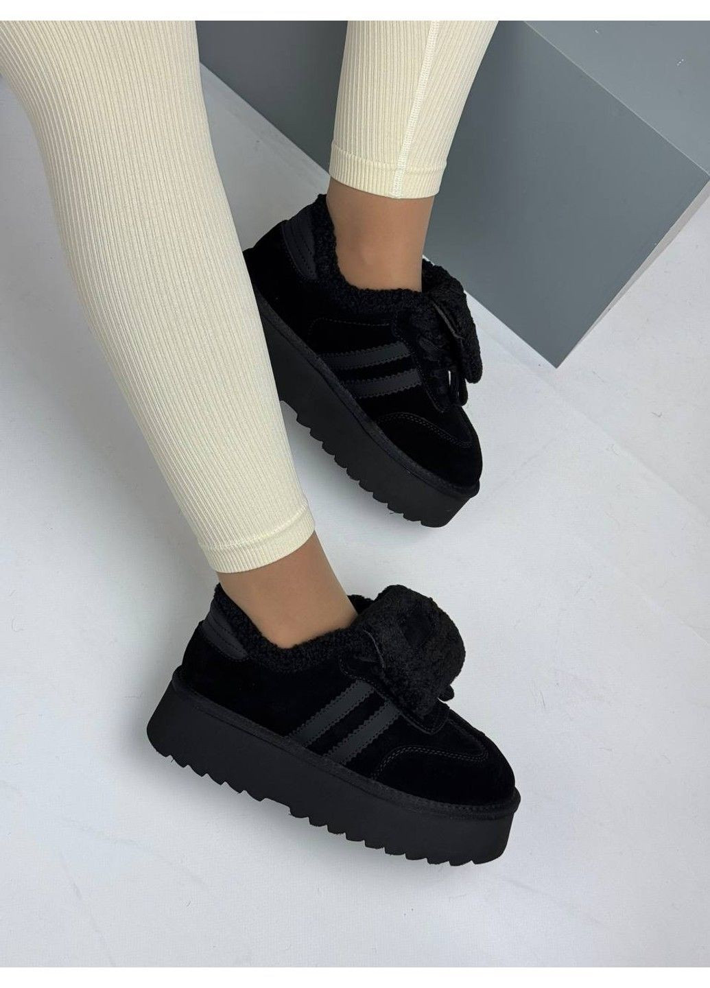 546 Кросівки Зимові Замшеві Чорні утеплені Hengji чорні зими (372384811)