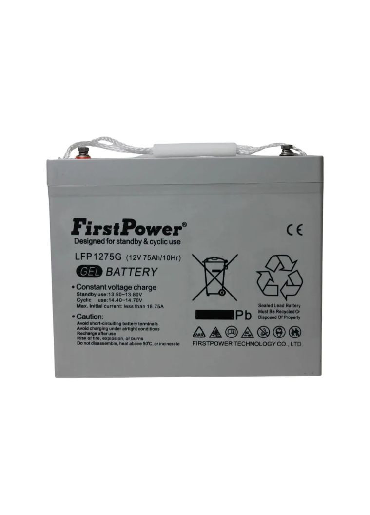 Аккумулятор гелиевый FirstPower LFP1275G 12/75Ah FirstStop (293346294)