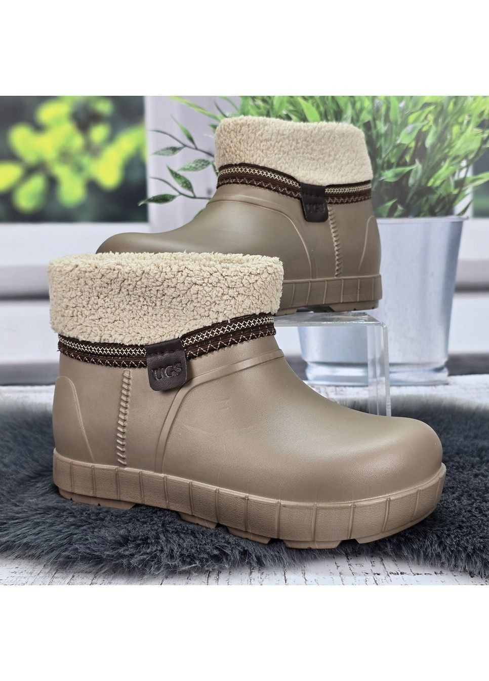 Чоботи жіночі піна короткі з хутряним відворотом Gipanis (366290145)