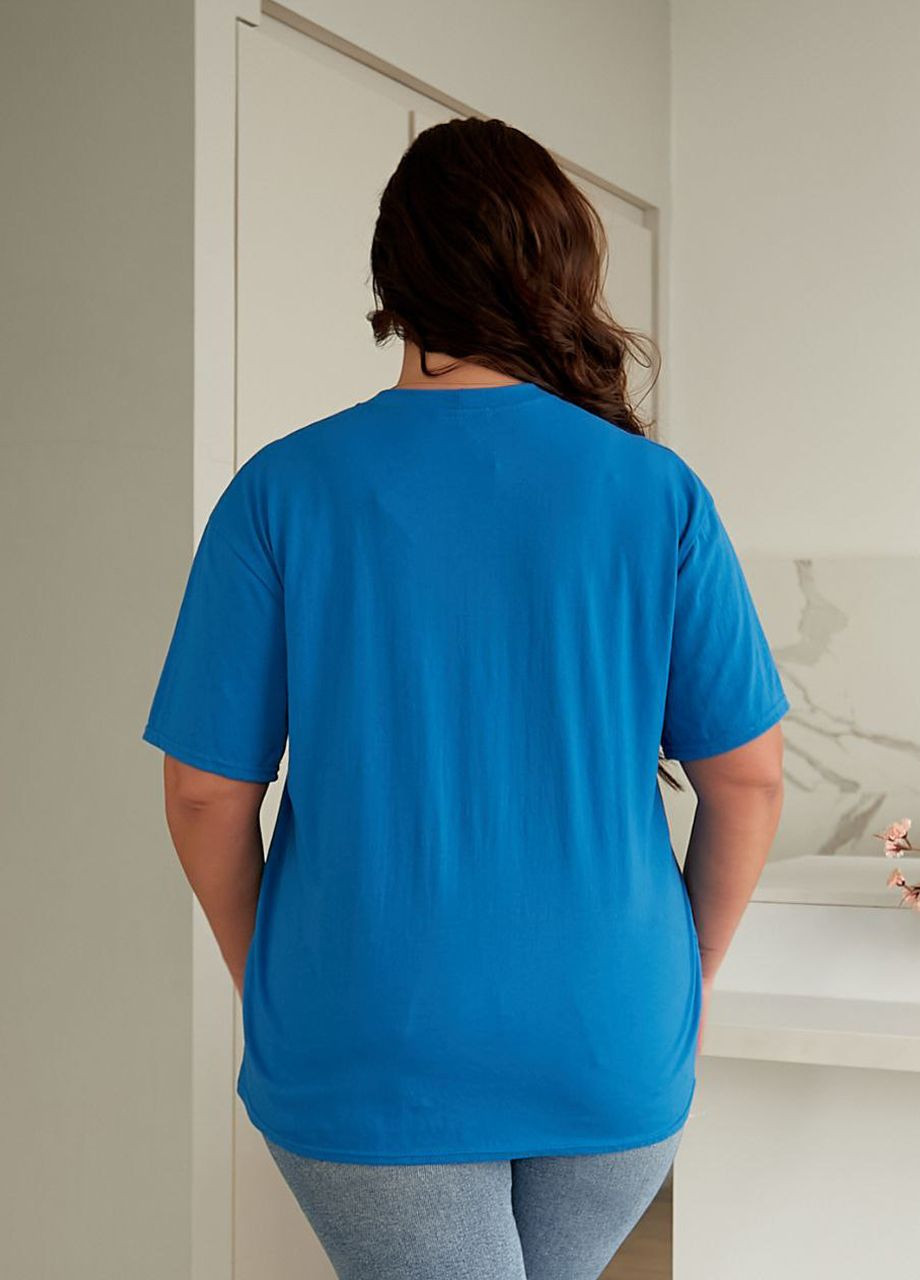 Хлопковая женская футболка батал из тонкого трикотажа Selim-tekstil - (322691774)