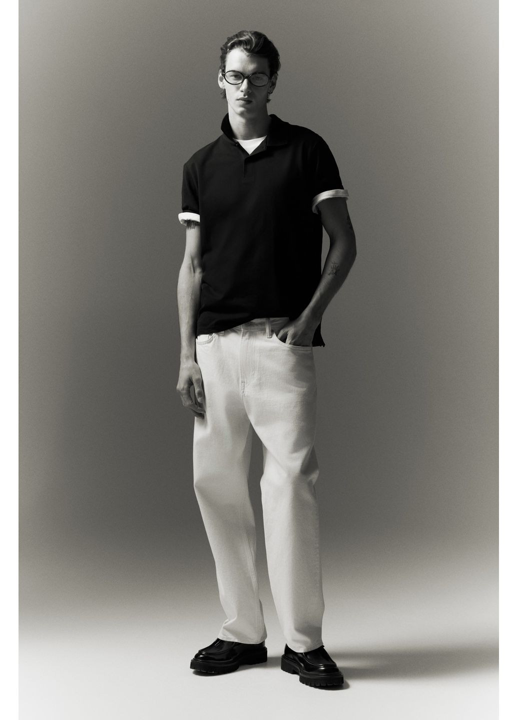 Чорна футболка поло H&M