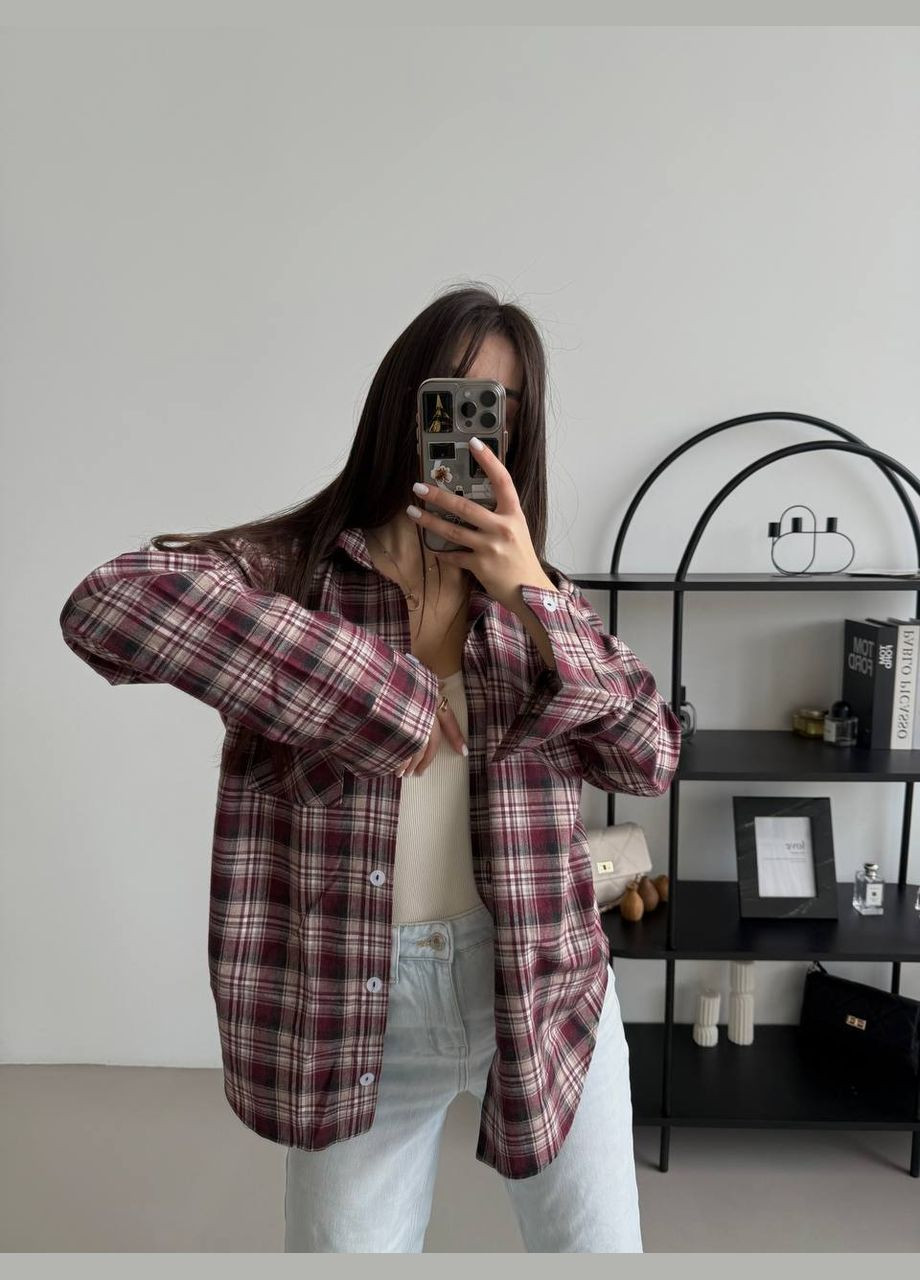 Бордовая кэжуал рубашка в клетку Adelante