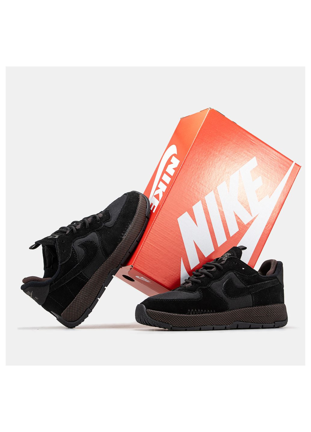Темно-коричневые демисезонные кроссовки мужские Nike Air Force 1 Wild