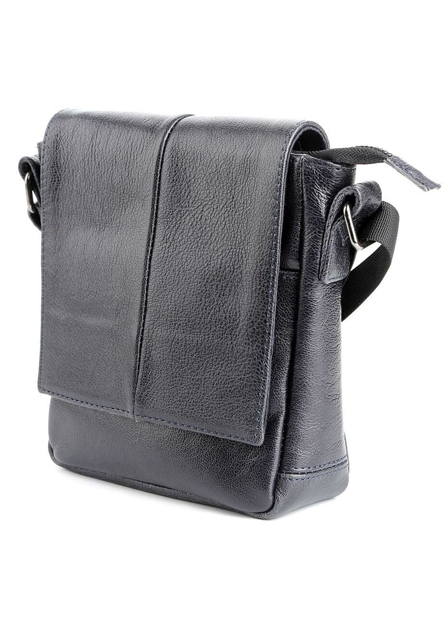 Шкіряна сумка крос боді темно синя чоловіча 00965 Shvigel (329195276)