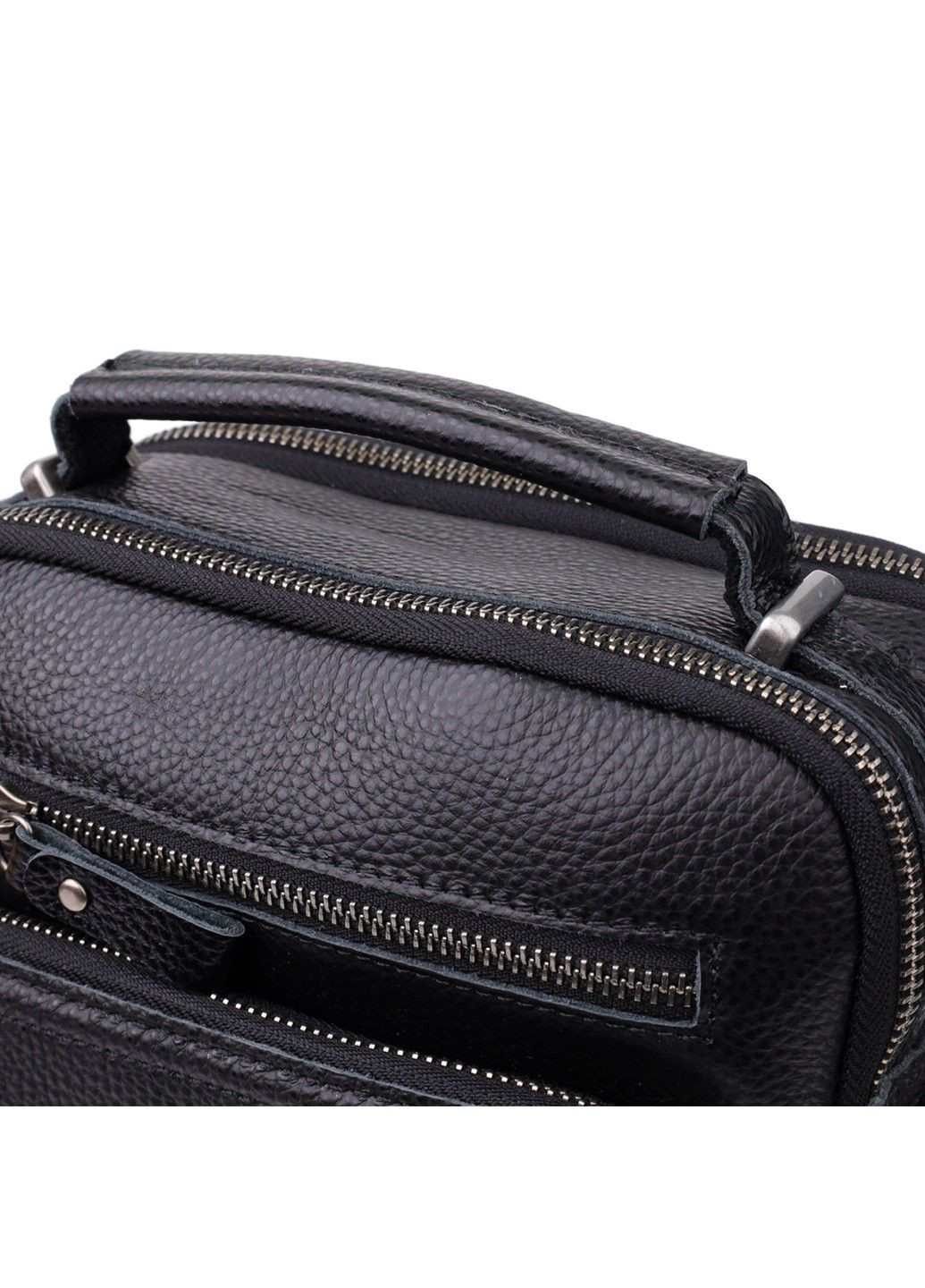 Деловая мужская сумка с ручкой для переноса в руке из натуральной кожи 23034 Черный Vintage (357494905)