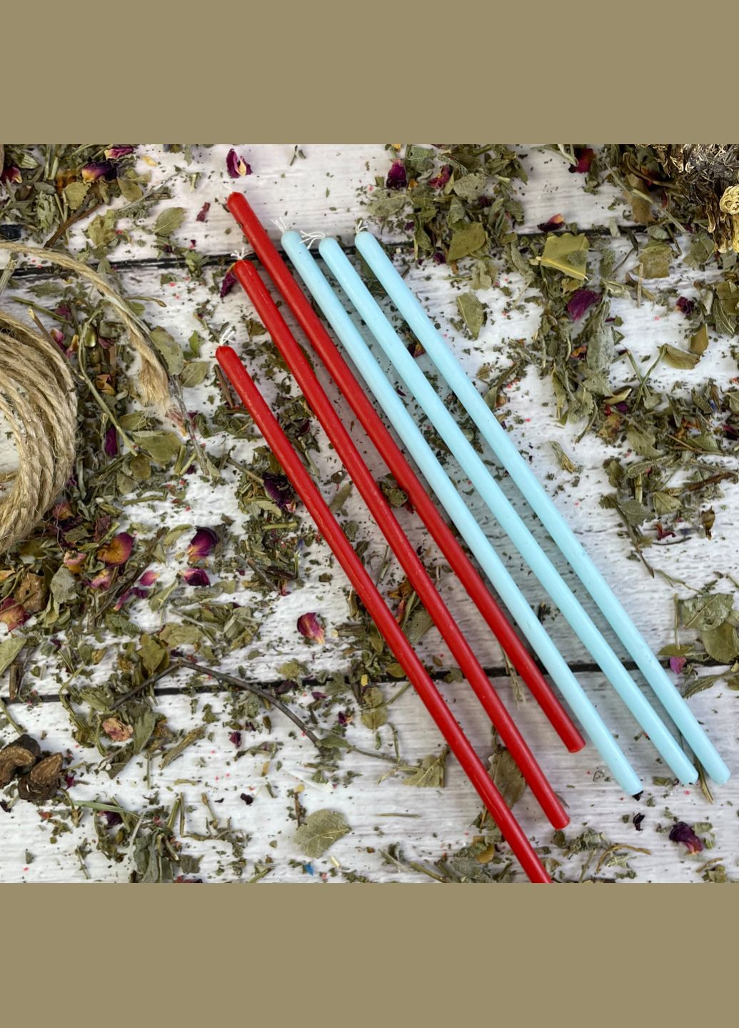 Кольорові воскові свічки 20см (2 кольори) 5Candles (322346997)