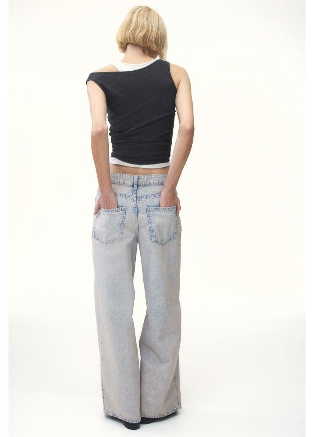 Жіночі мішкуваті звичайні джинси Н&М (57180) W34 Блакитні H&M - (294639371)