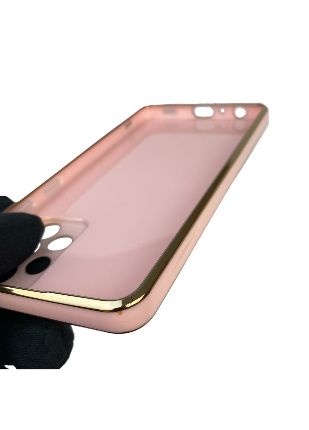 Чехол для Galaxy A72 SM-A725F с защитой камеры с золотой окантовкой на самсунг а72 пудровый gs1 Samsung (366234058)