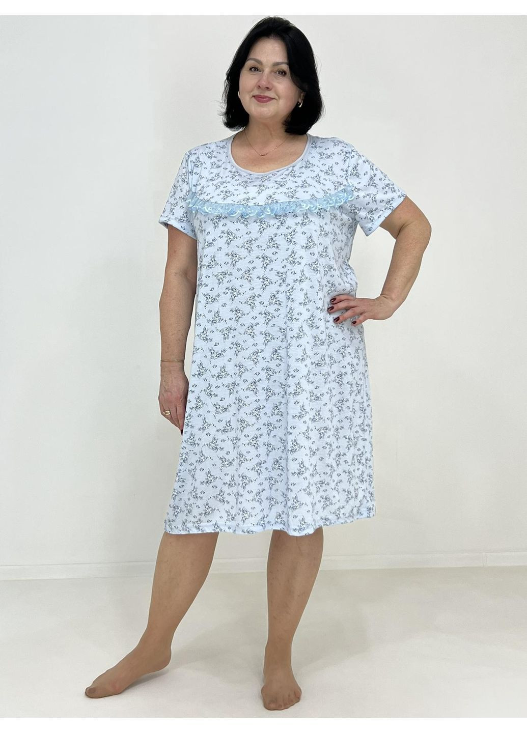 Нічна сорочка віскоза Небо Pars 62-64 Блакитна (19548321-4) Triko (322845513)