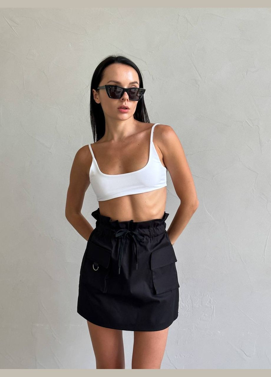 Черная кэжуал однотонная трендовая юбка карго Adelante карго