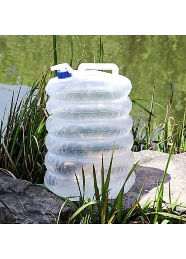 Складана каністра для води та харчових рідин туристична 10 л для походів, туристів, на дачу Біла No Brand (362373420)