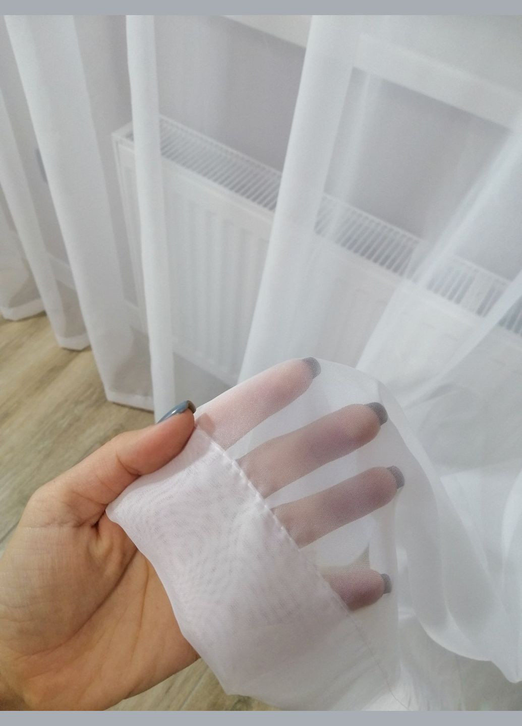 Тюль вуаль шифон білий з пришитою тесьмою 500*250 см No Brand Тюль вуаль шифон (331899518)