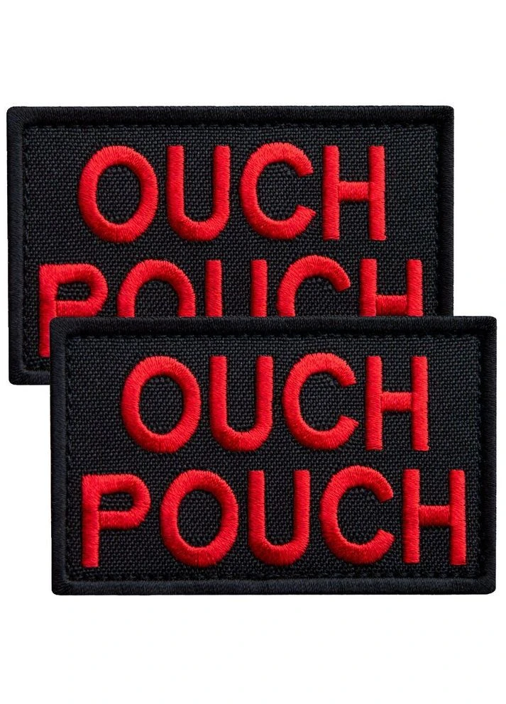 Набір шевронів 2 шт з липучкою Ouch Pouch 5x8 см червоний вишитий патч шеврон нашивка IDEIA (386250641)