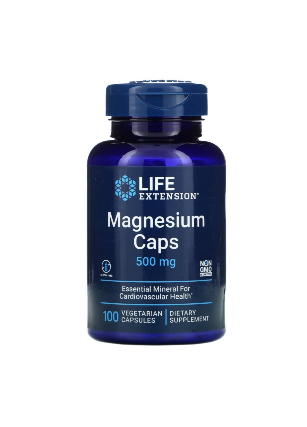 Магний Magnesium Caps 500 mg - 100 vcaps Life Extension (285736257)