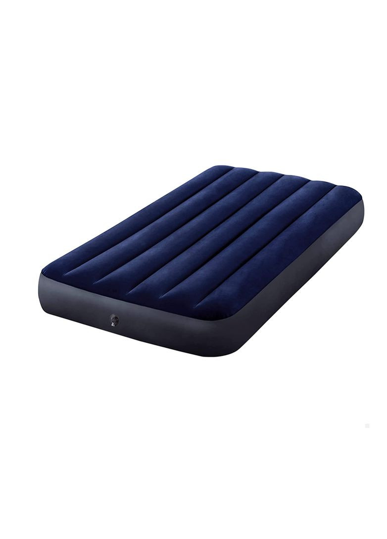 Надувний матрац Intex 64757 велюровий полуторний 99х191х25 см, Синій No Brand (334011253)