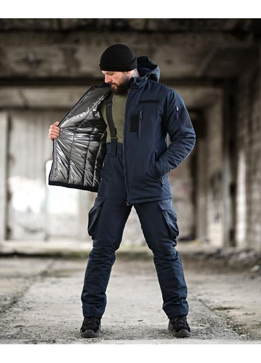 Тактичний чоловічий зимовий костюм Omni-heat синій No Brand