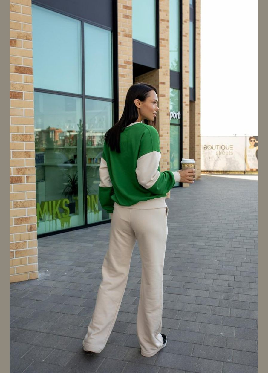 Зелений світшот жіночий беж+темно (м145.3) UMON (330767042)