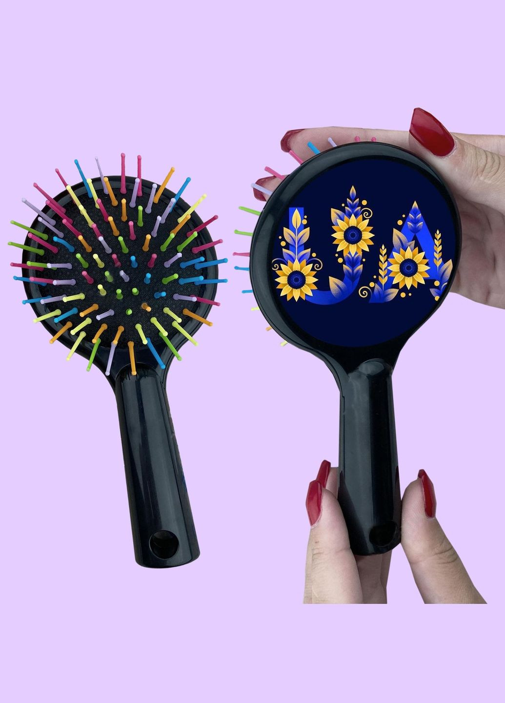 Расческа для волос с патриотическим рисунком #0031 Черный No Brand (315044614)