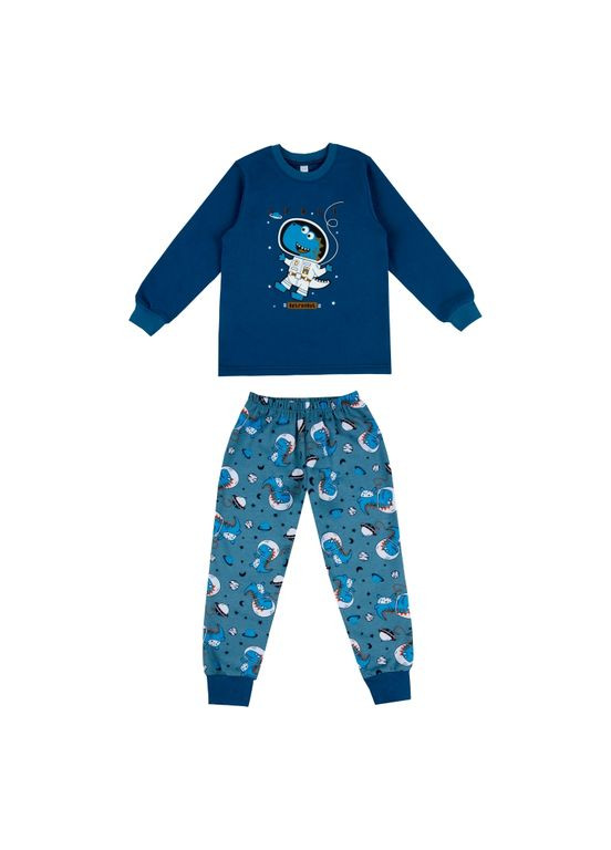 Синя зимня піжама дитяча тепла для хлопчика pgm-25-14 синій GABBI