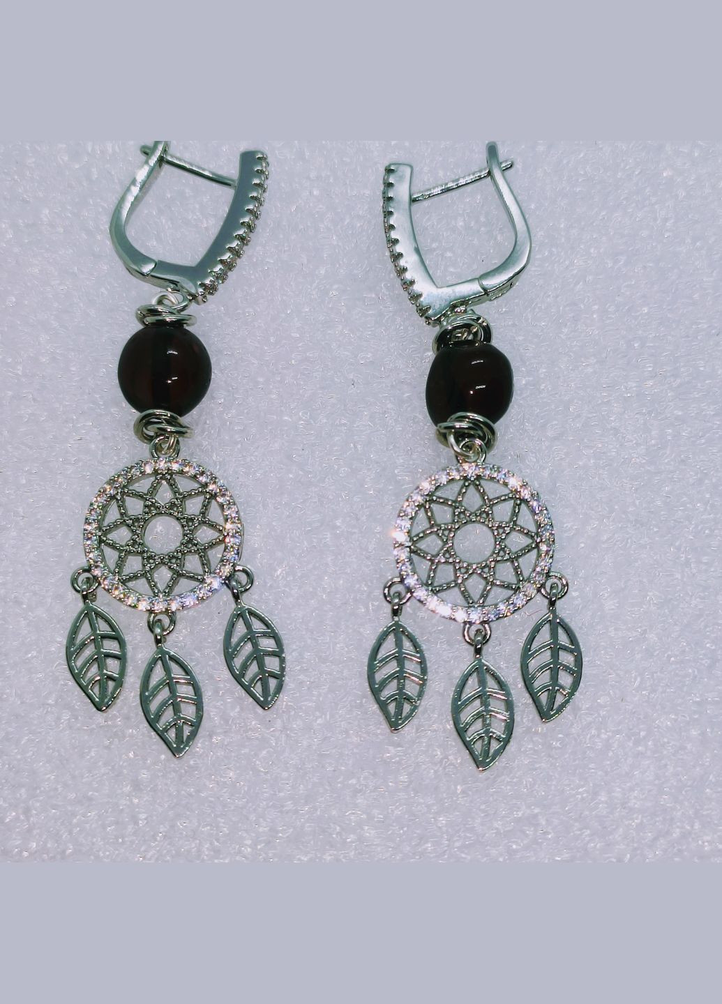 Сережки 3136 з натуральним бурштином MINOV (315631754)