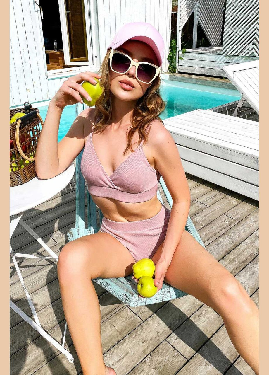 Розовый летний трикотажный купальник. розовый Seventeen