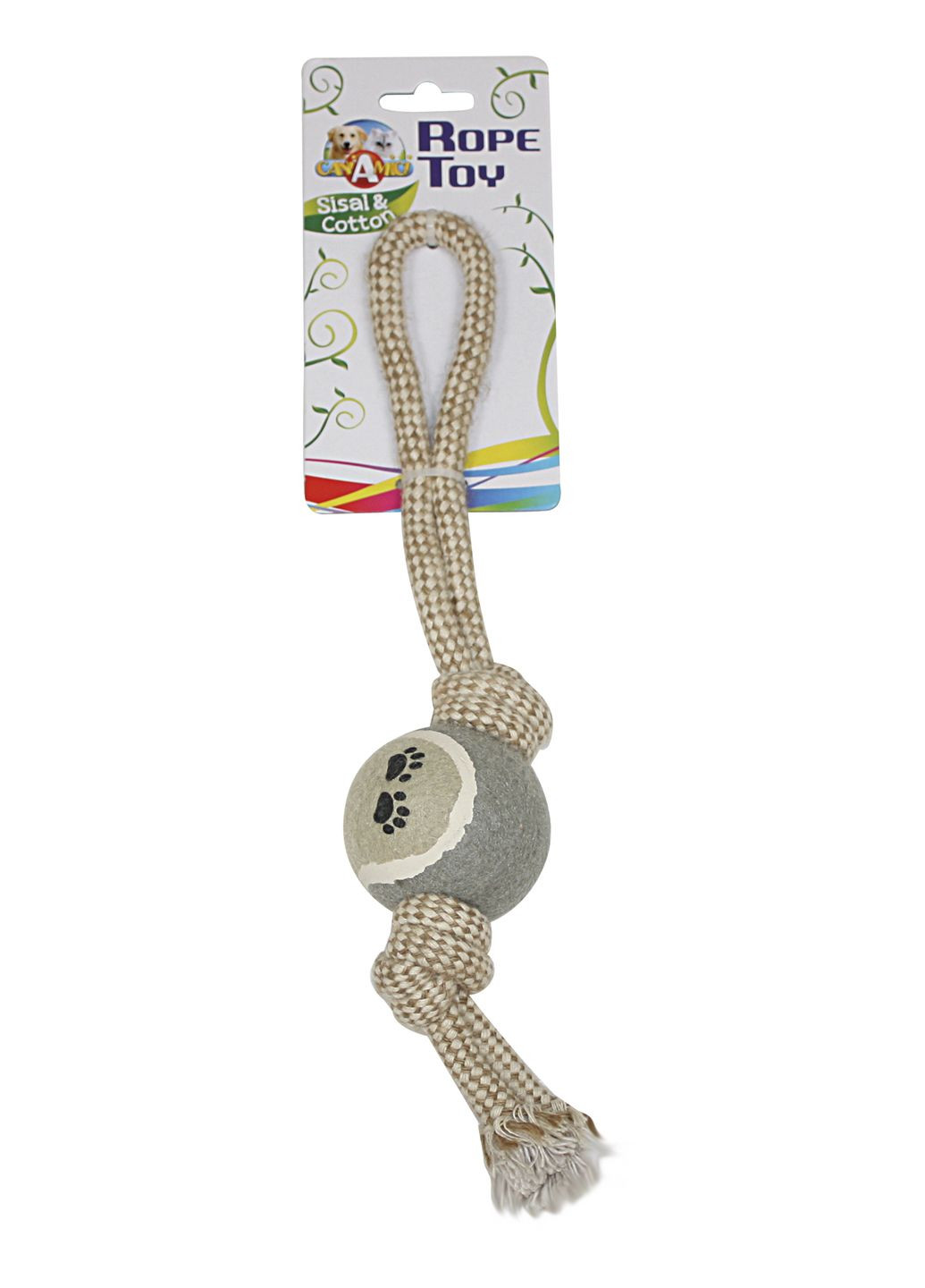 Іграшка для собак канат грейфер м'яч із ручкою 6х34 см С6098328 Croci (269341544)
