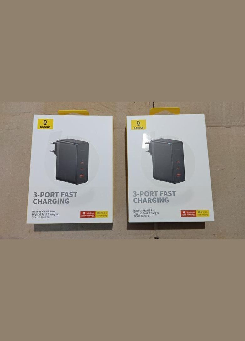Зарядний пристрій 160W GaN5 Pro 1U+2C +cable 240W P10110825113-00 CCGAN160CE black Baseus (323607829)
