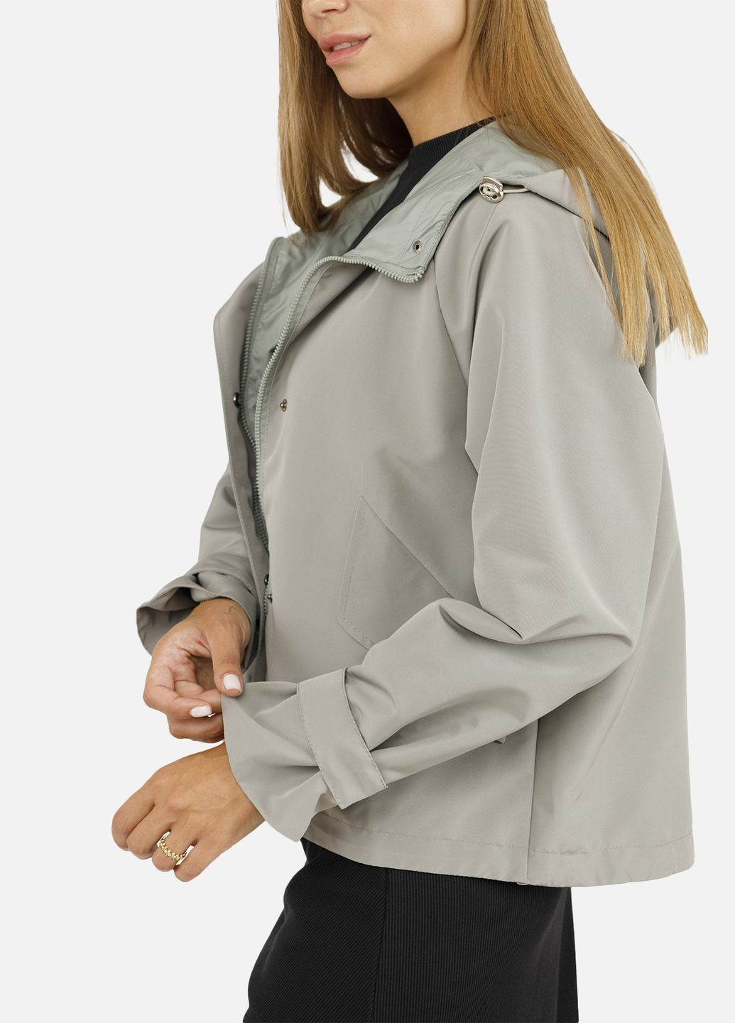 Жіноча вітровка, коротка колір оливковий CB-00258989 Yuki (316032816}