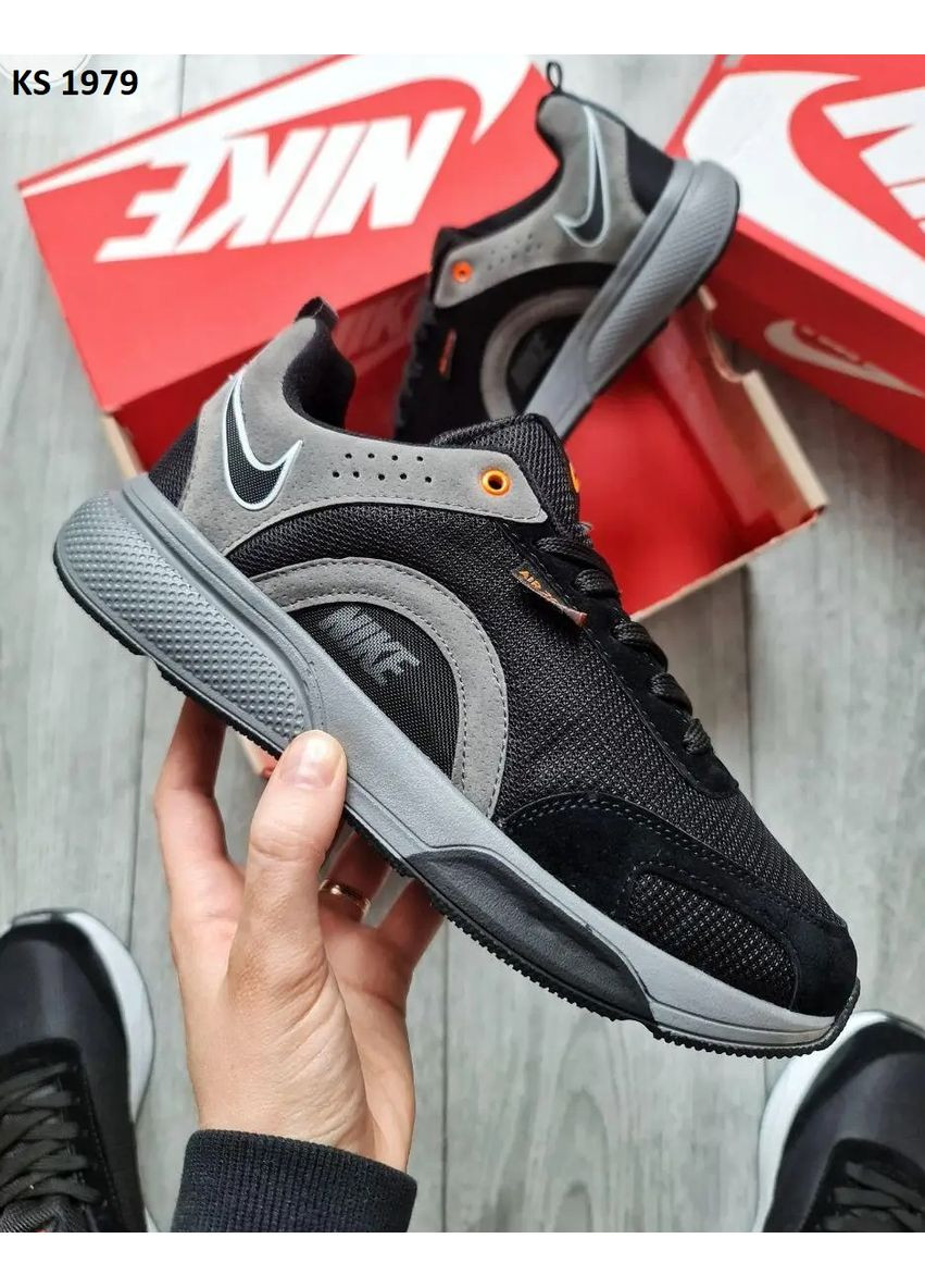 Серые демисезонные кроссовки мужские nike air zoom grey orange найк аир зум No Brand