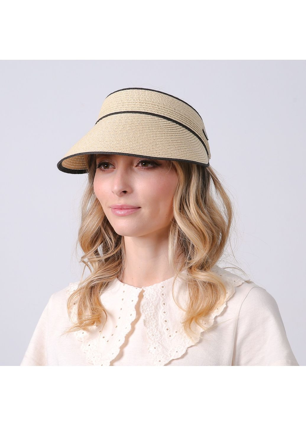 Козирок від сонця жіночий папір бежевий ЛІНЕЯ LuckyLOOK 733-589 (323001608)