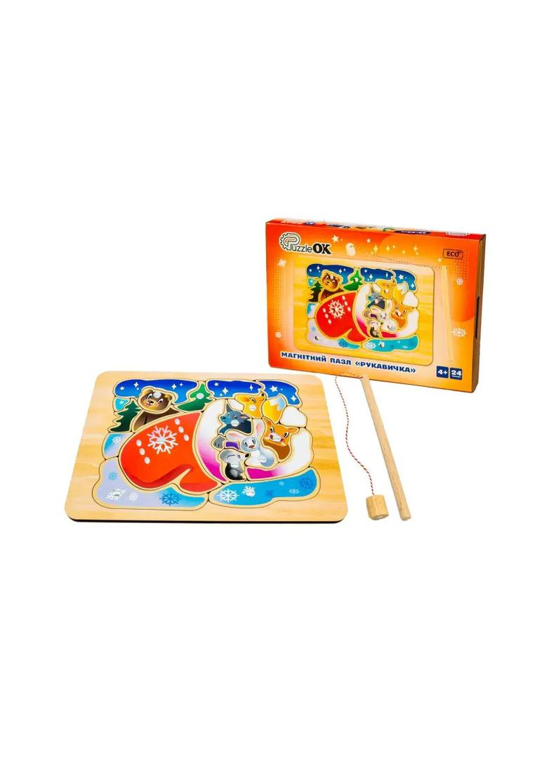 Дерев'яний пазл-сортер Рукавичка магнітний в асортименті Puz-14472 PuzzleOK Дер2744 (370652484)