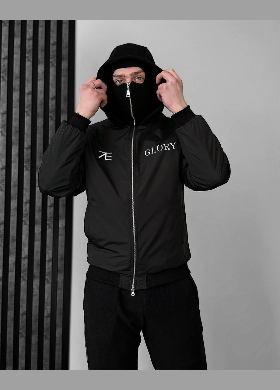 Чорна демісезонна куртка з балаклавою та капюшоном Seventy.Eight