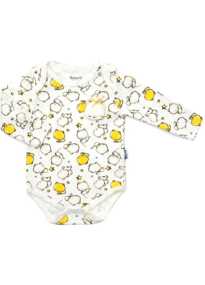 Комбинированный демисезонный набор детской одежды с котиками (16326-62g-yellow) Miniworld