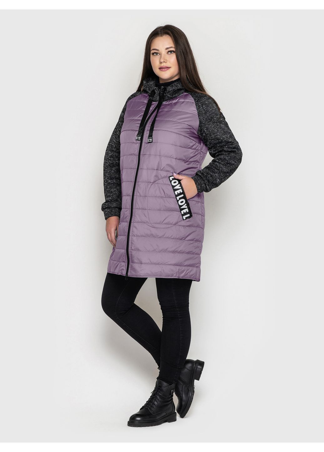 Пудровая демисезонная удлиненная куртка Welltre