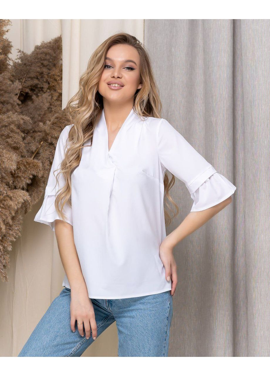 Белая женская базовая блузка Fashion