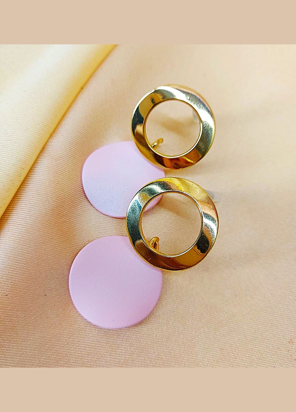 Сережки бижутерия на каждый день Розовые No Brand (347250651)