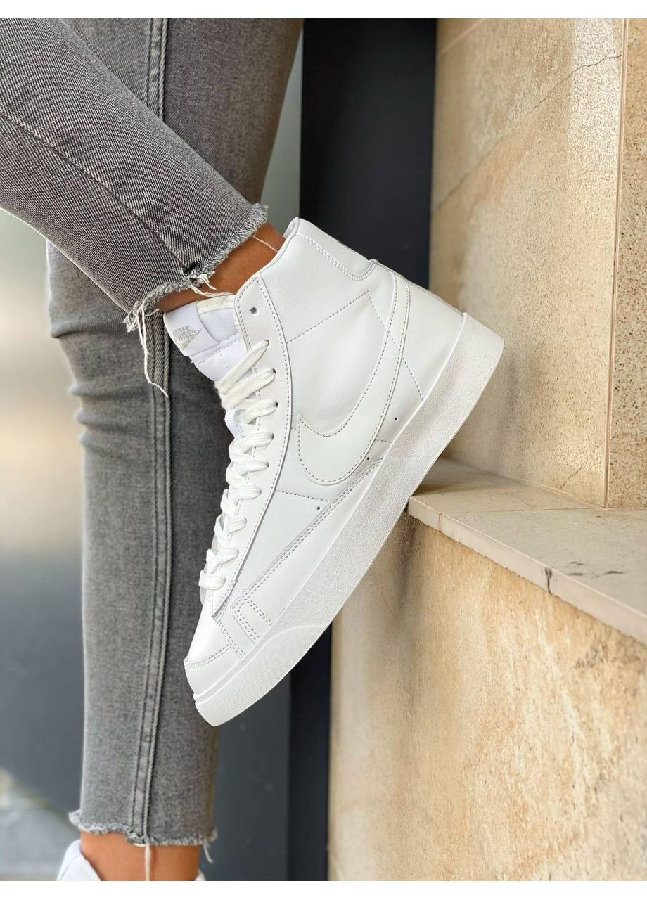 Белые демисезонные кроссовки мужские nike blazer white reflective найк блейзер No Brand
