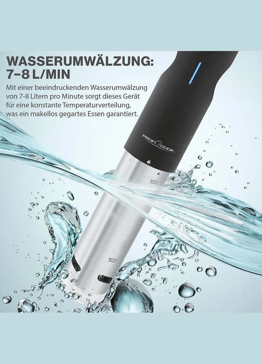 Апарат Су Вид вакуумна піч Sous Vide 800 Вт циркуляція води 7-8 л/хв (PC-SV 1126) Proficook (336947298)