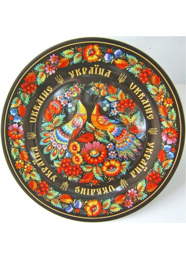 Тарілка керамічна Петриківський розпис (жар-птиці червоні) 13 см (GP-UK-MT-078-1) Гранд Презент (282738080)