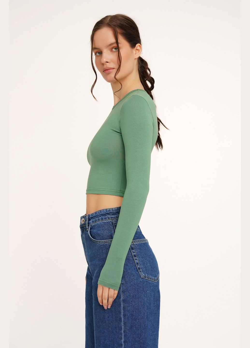 Топ однотонный женский WBC02331 Оливковый shop (2000990424884) LAWA (329034216)