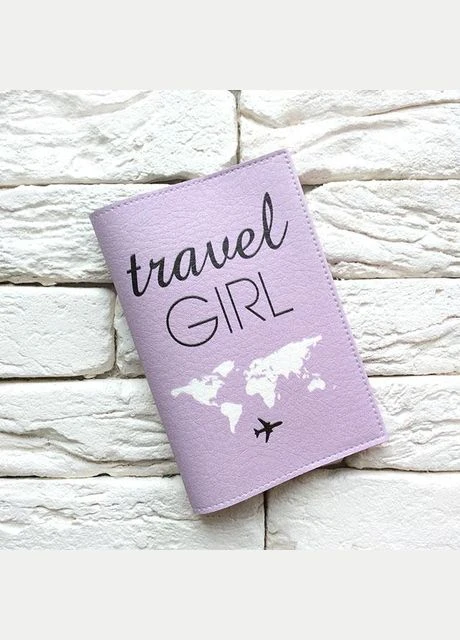 Обкладинка для паспорта Travel girl 5 (фіолетовий) No Brand (301083521)