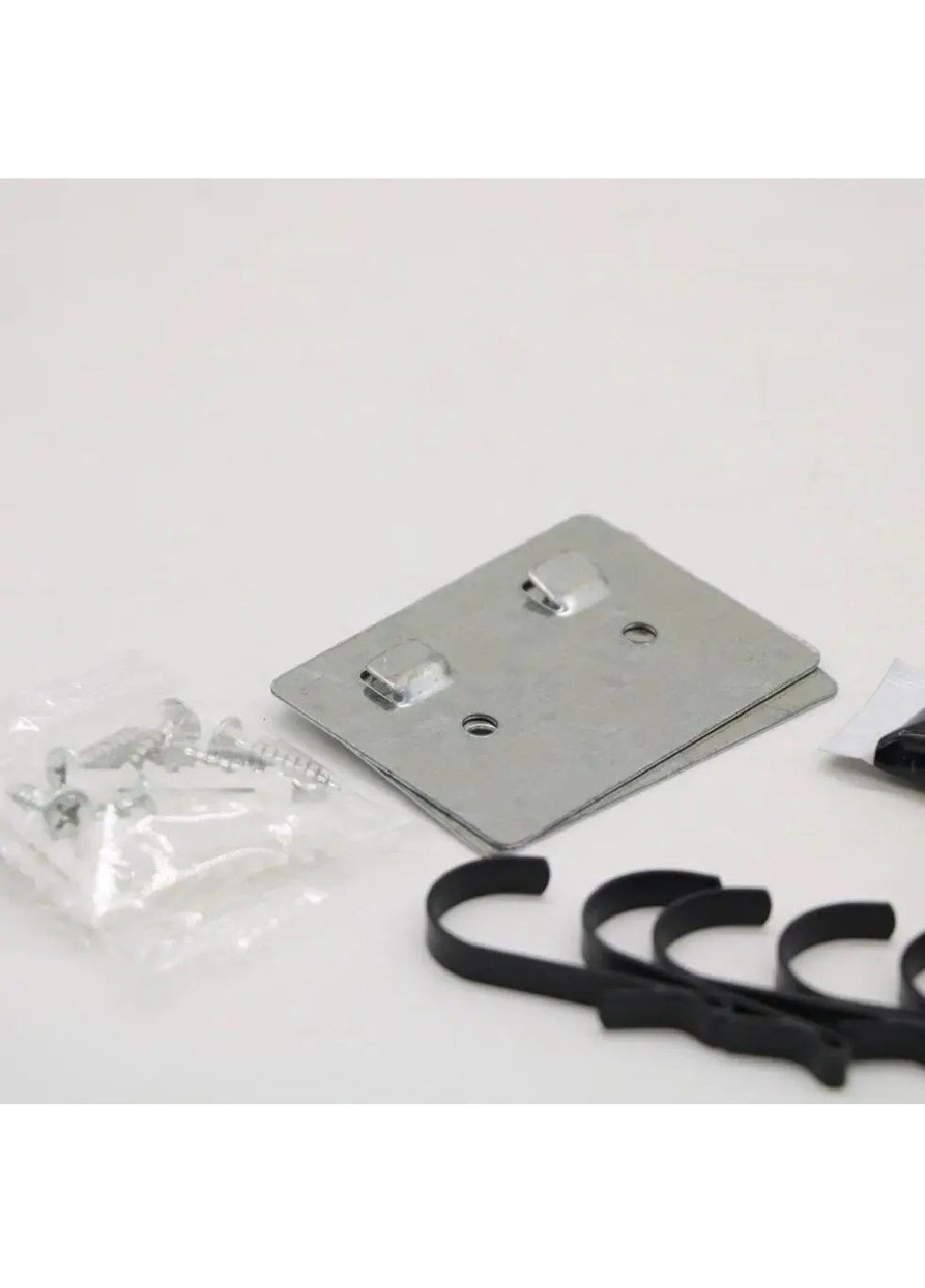 Настінна полиця з гачками для зберігання підвішування кухонних приладів приладдя 30х5,5х7,4 см (480909-Prob) Чорний Unbranded (347494920)