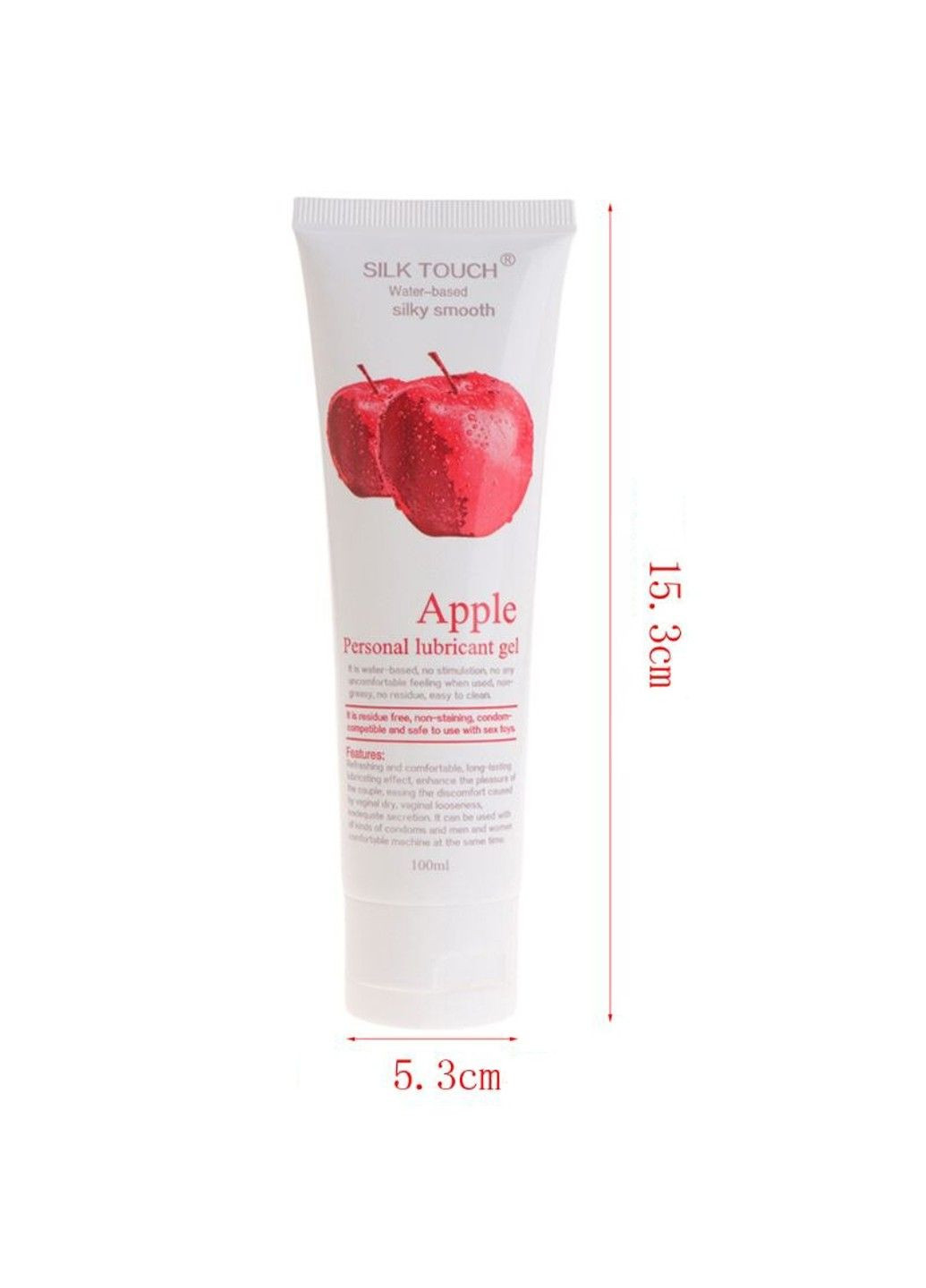 Інтимний гель на водяній основі з ароматом яблука 100ml Silk Touch (284279675)