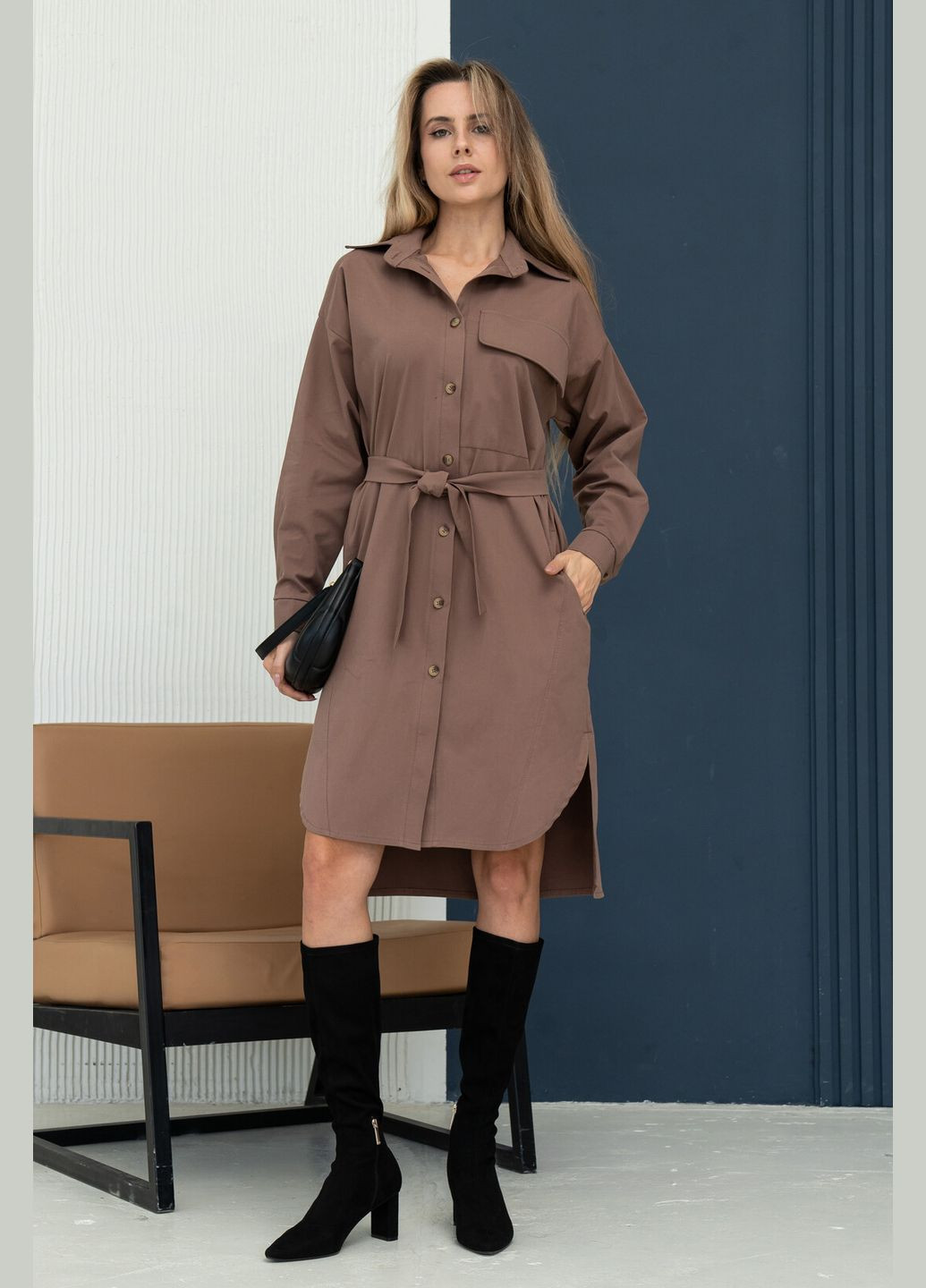 Коричневое кэжуал, праздничный платье ри мари амадеа ск 2224 рубашка RiMari