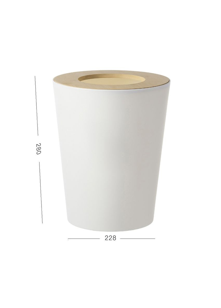 Відро для сміття MVM MY HOME Scandinavia 9 л Білий/дерево (BIN-20 9L WHITE/WOOD) МВМ (365280794)