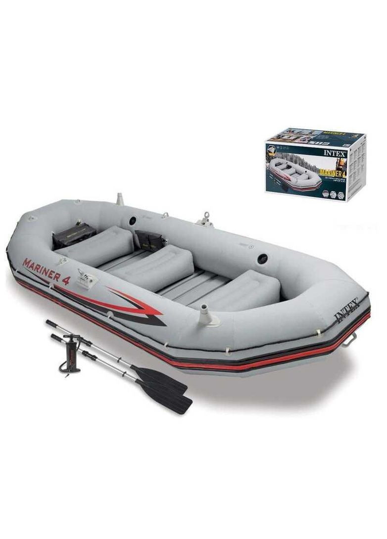 ТОП! Лодка 68376 NP (1) "MARINER 4" Четырехместная, Размер:328x145x48 см Intex (341355873)