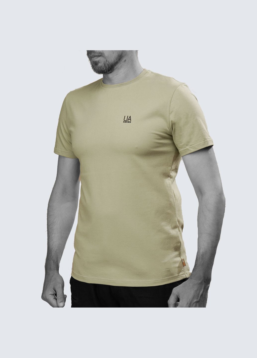 Футболка літня 95/5 Світлий Хакі з принтом UA | UATAC (316086580)